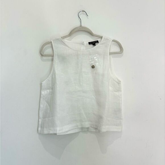 NWT J. Crew Maxine button-back top in linen - Picture 6 of 9